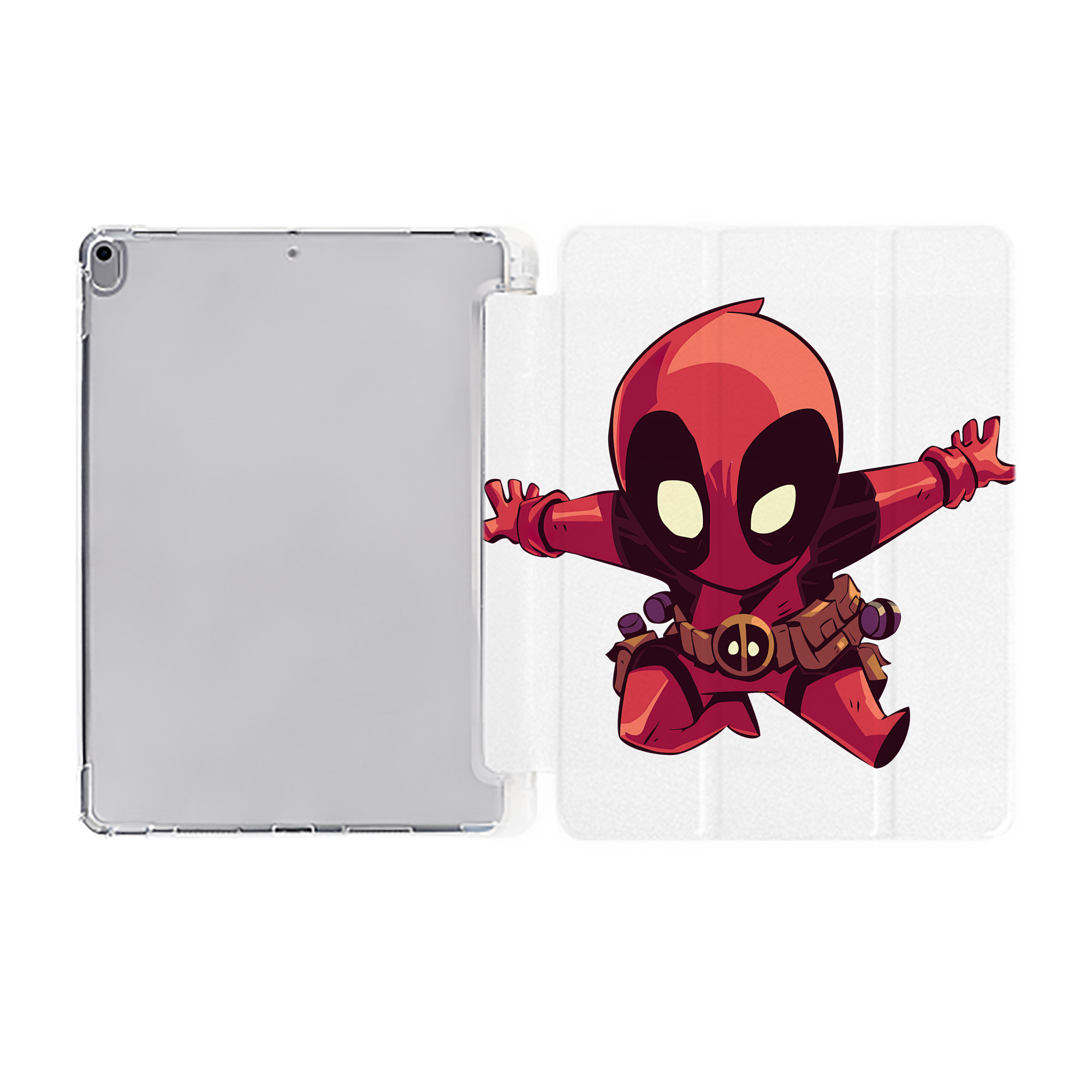 （画像用） Deadpool デッドプール IPad ケース ペン収納付き 三つ折りスタンド PUレザー×シリコン 対応機種9.5/10.5/10.9インチ